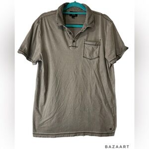 Rock & Republic men’s shirt gray distressed wash and stitched pocket. U8